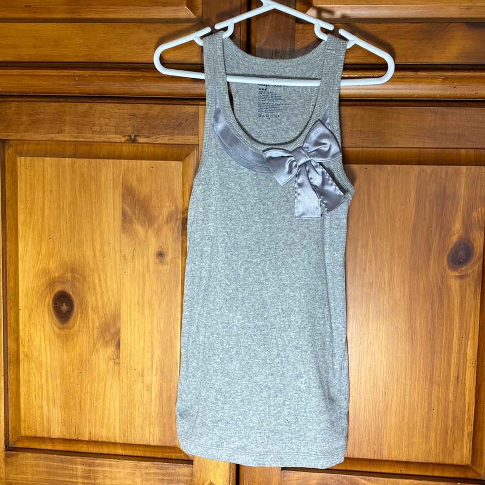 Gap Kids Gray Girls Fancy Bow Tank Top